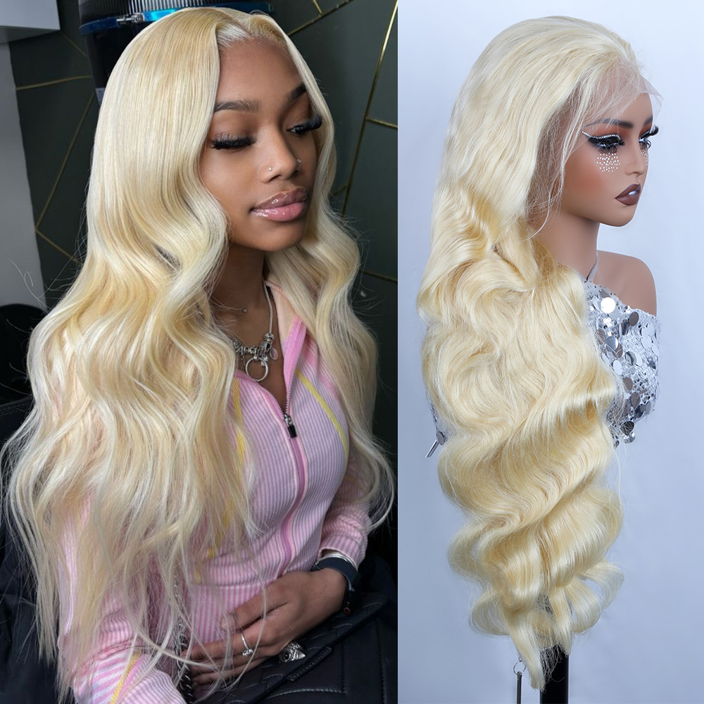 613 Blonde Body Wave Lace Front Wig - 30 40 Inch 613 Honey Blonde