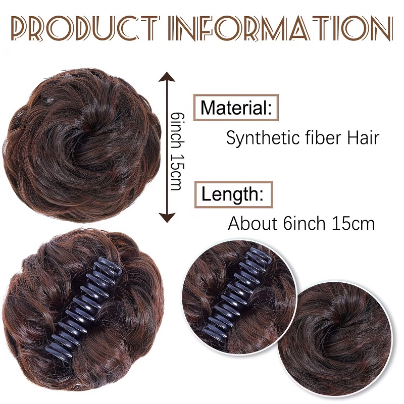 Synthetic Messy Bun Short Curl - огляд і ціна Claw Clip Messy Bun Hair Piece