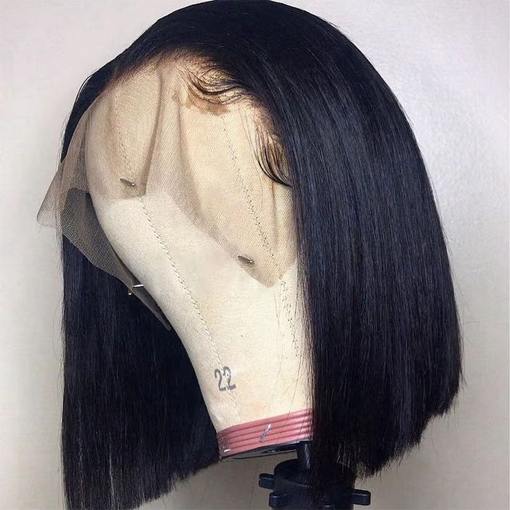 Pre Cut Glueless Wig Human Hai - огляд і ціна Pre Parted 13X4 Lace Front Bob Wig