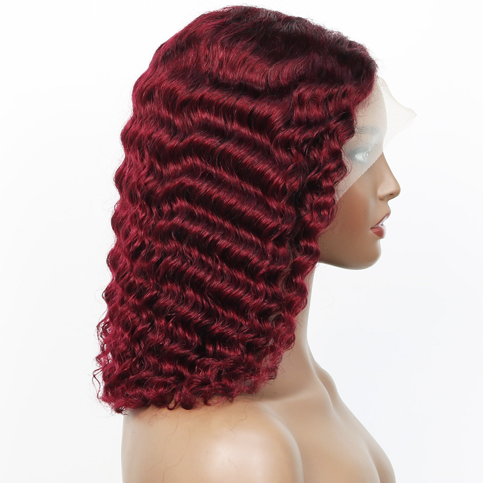 99j Burgundy Deep Bob Wig Huma - огляд і ціна Glueless Wear And Go Human Hair Wig