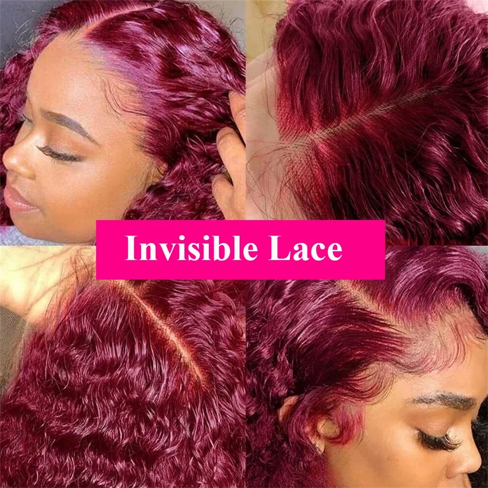 Burgundy 99J Deep Wave Short B - огляд і ціна Glueless Wear And Go Human Hair Wig