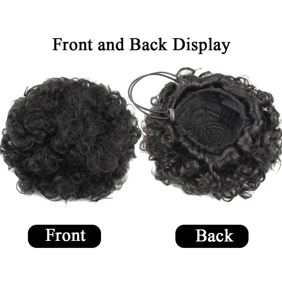 Afro Puff Drawstring Ponytail  - огляд і ціна Seamless Clip In Hair Extensions Human Hair