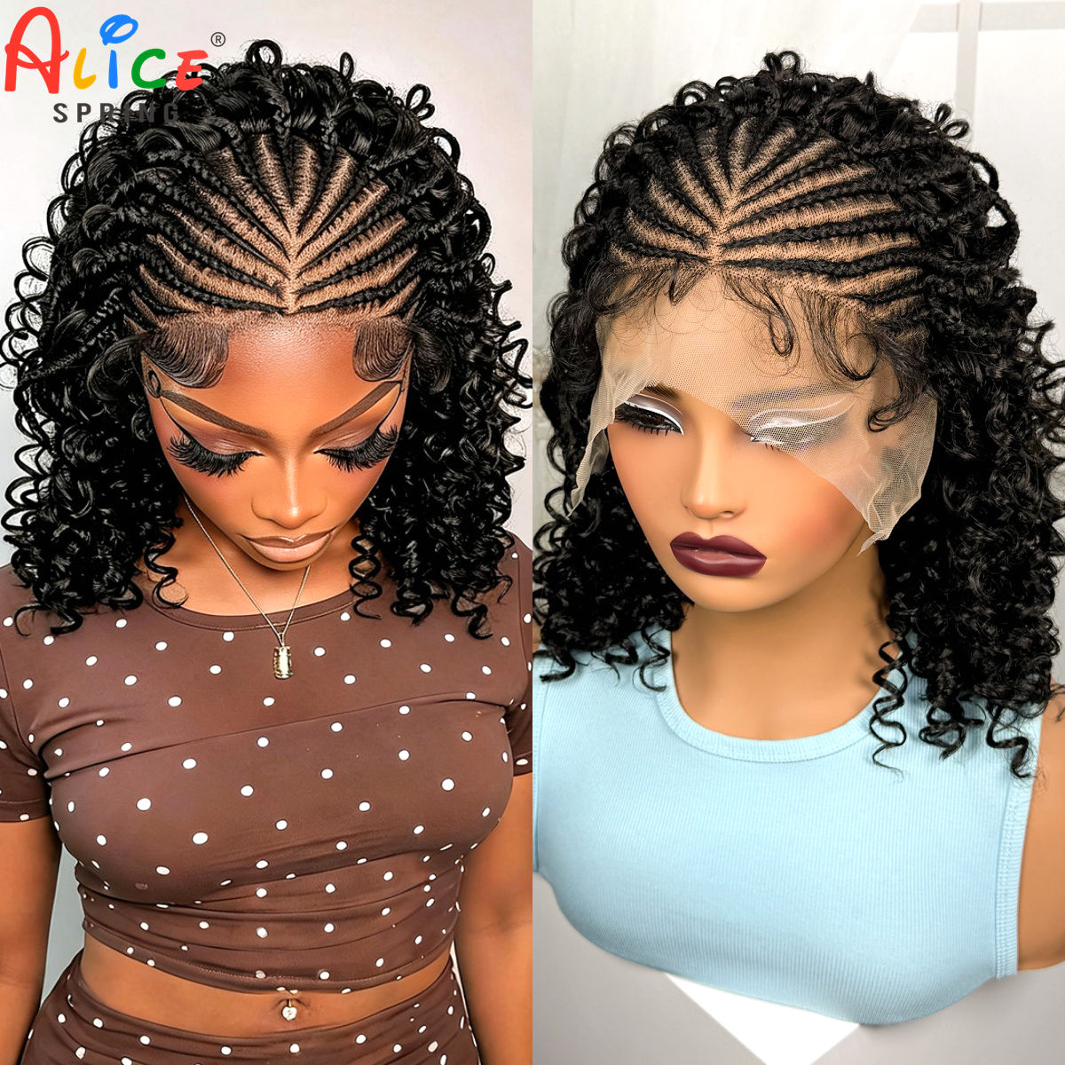 16Inch Natural Cornrow Braided - огляд і ціна Synthetic Braided Wigs For Black Women