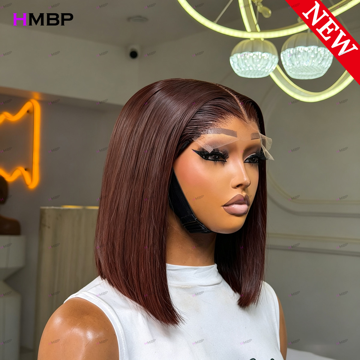 #33 Dark Auburn Straight Bob W - огляд і ціна Lace Front Wigs