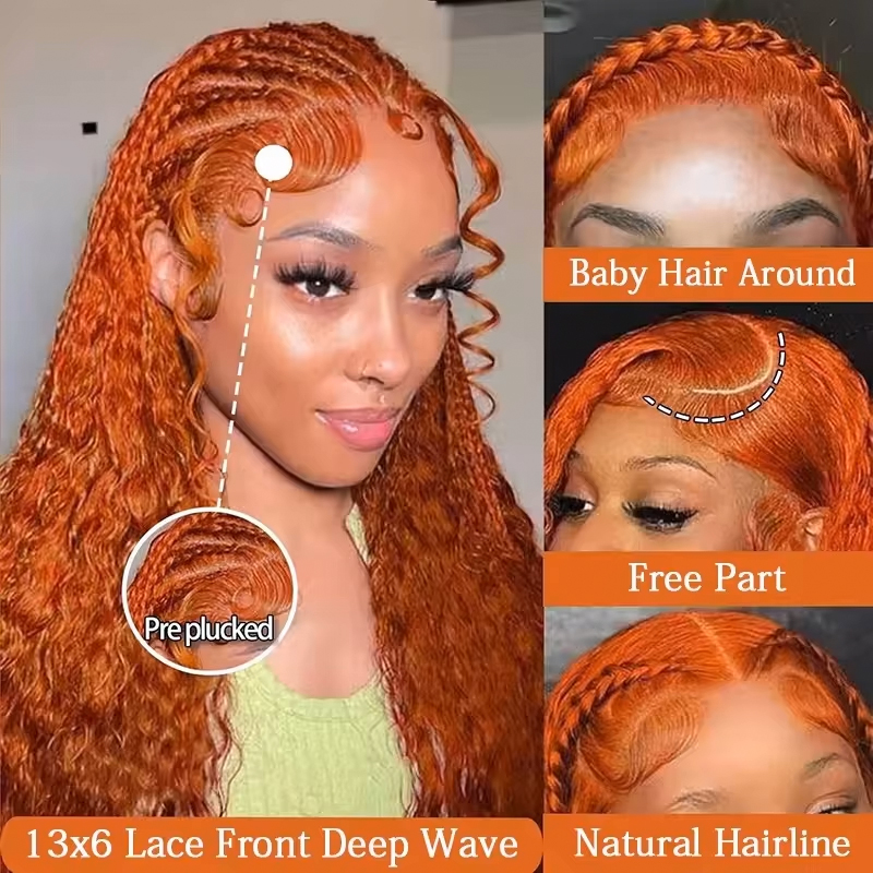 220% Density Ginger Orange Wat - огляд і ціна Lace Front Wigs
