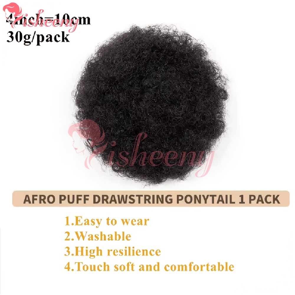 Isheeny Kinky Curly Afro Puff  - огляд і ціна Drawstring Afro Curly Puff Ponytail