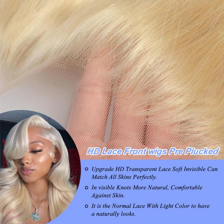 613 Hd Lace Frontal Wig 13x6 B - огляд і ціна 613 Blonde Body Wave Lace Front Wig