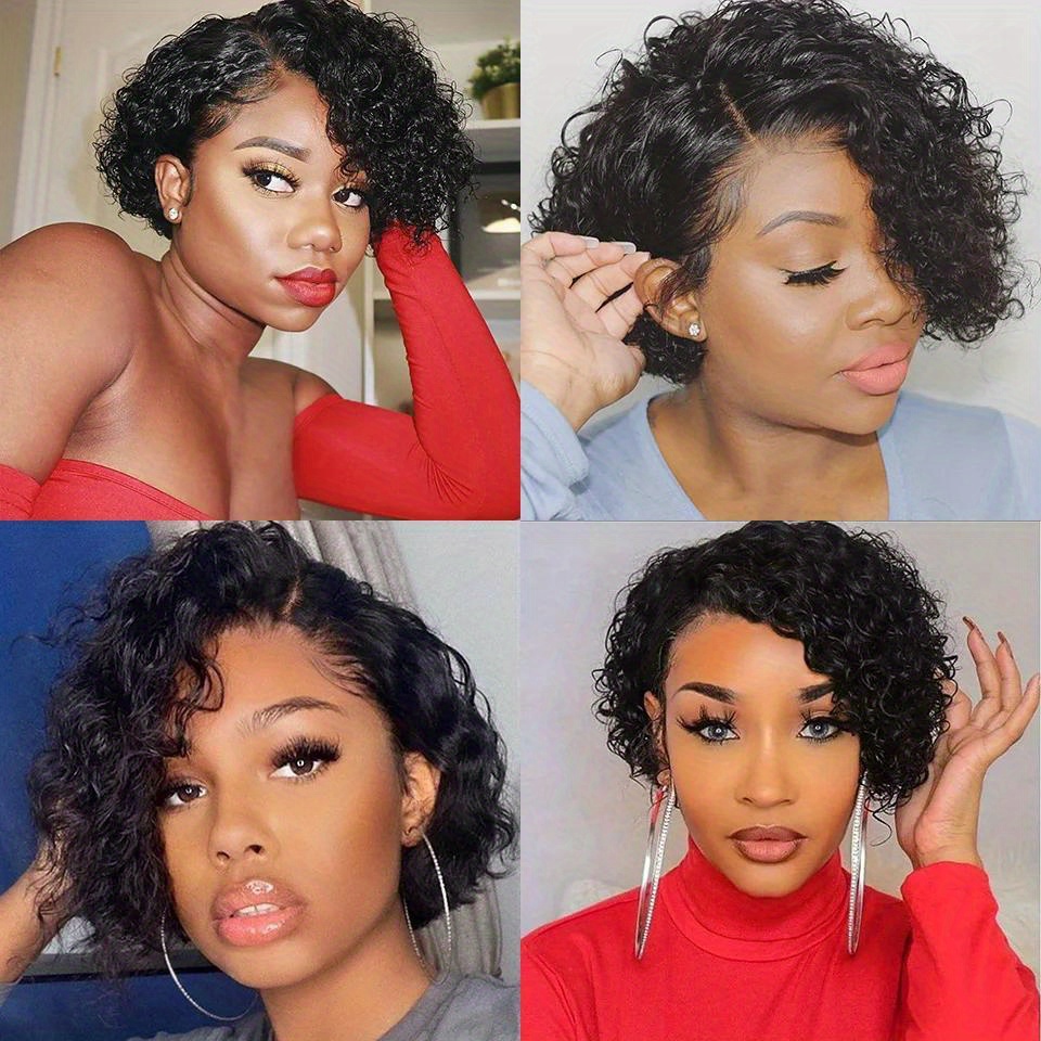 Short Curly 13x1 Lace Curly Pi - огляд і ціна Glueless Wear And Go Human Hair Wig