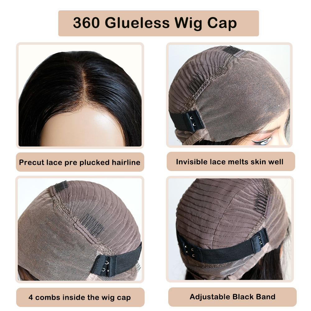 Brazilian Pre Cut Bone Straigh - огляд і ціна Human Hair Wigs